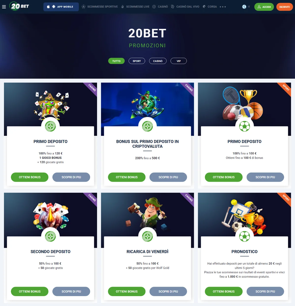 20Bet Offerte Bonus